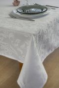 KOOK Tafelkleed 140x240 cm Damast Polyester Wit