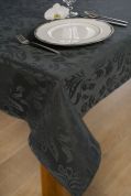 KOOK Tafelkleed 140x240 cm Damast Polyester - Donkergrijs