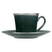 Wedgwood Laurel Espressokop en schotel Zwart