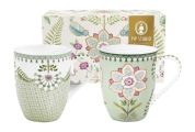 Pip Studio Lily & Lotus Beker Groot 350 ml Light Green - set van 2