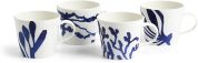 Royal Doulton Pacific Beker 400 ml Mix Patterns Blue – Set van 4