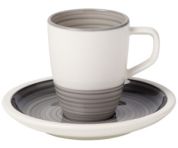 Villeroy & Boch Manufacture Gris Espressokop 0.10 ltr en schotel