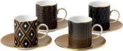 Wedgwood Gio Gold Espressokop en schotel - Set van 4 