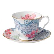 Wedgwood Butterfly Bloom Theekop en schotel Blue and Pink