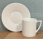 Wedgwood Jasper Conran Strata Espressokop White en -schotel Strata