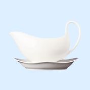 Wedgwood White China Sauskom 0.35 ltr en schotel