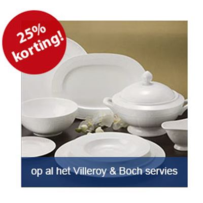 dichters Bloeien plan 25% Korting op alle Villeroy en Boch serviezen