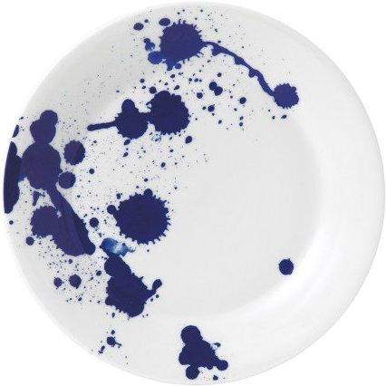 Royal Doulton Pacific bord met blauw Splash-patroon op wit porselein